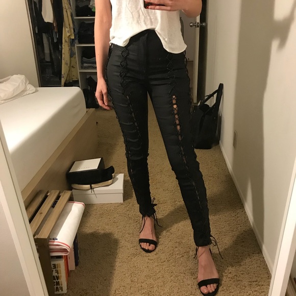 missguided coated jeans